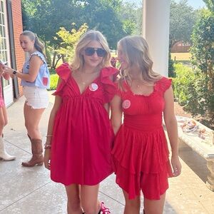 Red dress, size small, worn once, so cute